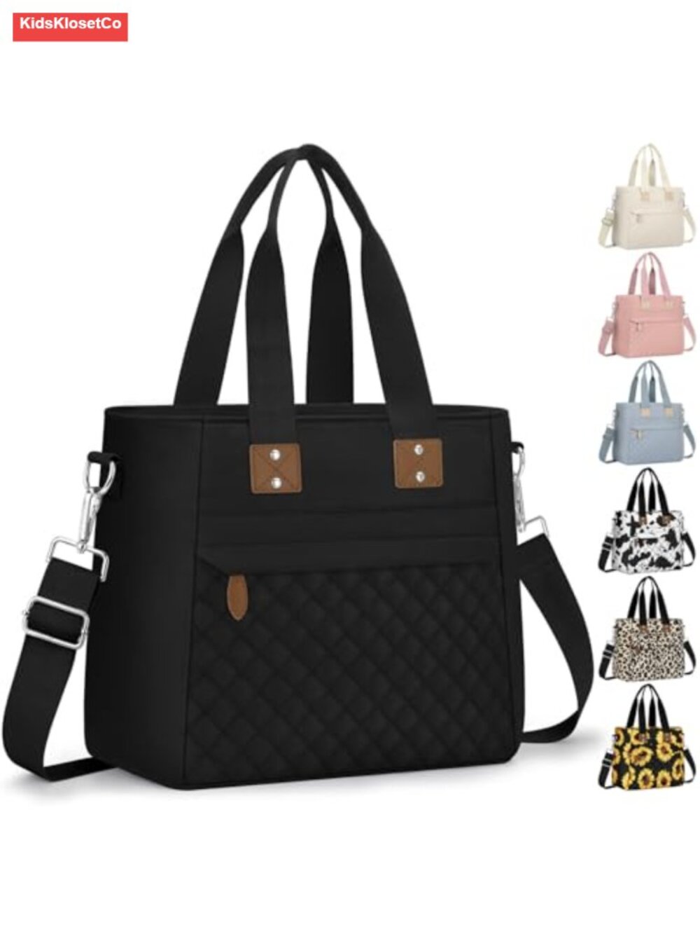 Insulated Lunch Tote Bag with Adjustable Shoulder Strap - Polyester - Picture 1 of 6